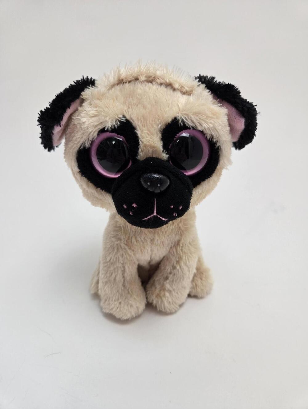 Ty Beanie Boo “Pugsly” the Pug - Solid Eye Version - No Hang Tag *Rare* (6 inch)
